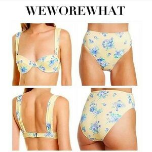 WeWoreWhat ​Floral Wide Strap Underwire Bikini Top & Bottom 2 Pc Set M Swimsuit